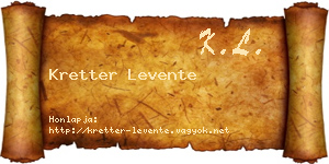 Kretter Levente névjegykártya